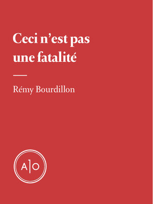 cover image of Ceci n'est pas une fatalité